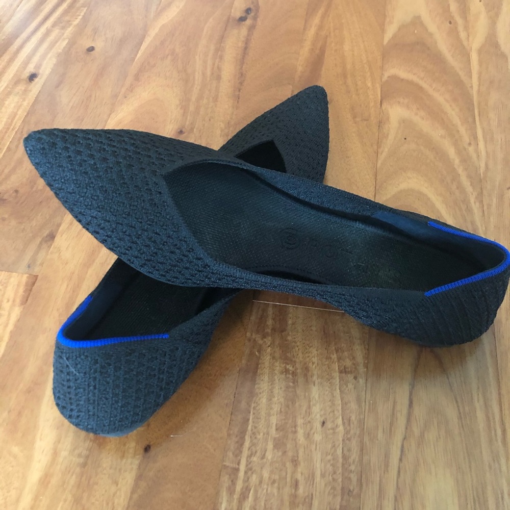 Rothy’s The Point Flats Black Solid Women’s Sz 11